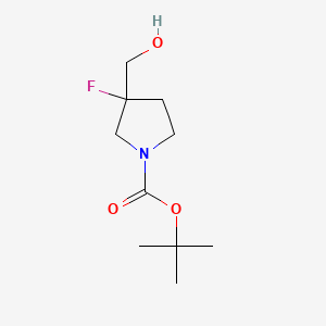 tert-Butyl 3-fluoro-3-(hydroxymethyl)pyrrolidine-1-carboxylate chemical structure (CAS 1262410-84-3)