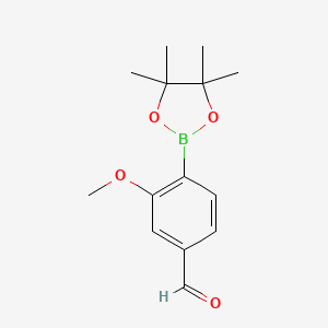 3-Methoxy-4-(4,4,5,5-tetramethyl-1,3,2-dioxaborolan-2-yl)benzaldehyde chemical structure (CAS 1262422-39-8)