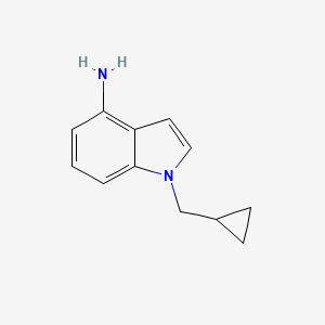 1-(Cyclopropylmethyl)-1H-indol-4-amine chemical structure (CAS 1262797-30-7)
