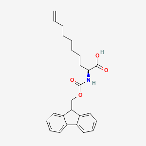 (S)-2-((((9H-Fluoren-9-yl)methoxy)carbonyl)amino)dec-9-enoic acid chemical structure (CAS 1262886-64-5)