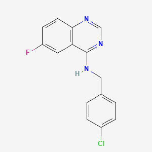 N-(4-Chlorobenzyl)-6-fluoroquinazolin-4-amine chemical structure (CAS 1262888-20-9)