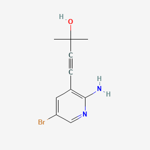 4-(2-Amino-5-bromopyridin-3-yl)-2-methylbut-3-yn-2-ol chemical structure (CAS 1262985-25-0)