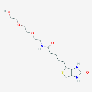 N-(2-(2-(2-Hydroxyethoxy)ethoxy)ethyl)-5-(2-oxohexahydro-1H-thieno[3,4-d]imidazol-4-yl)pentanamide chemical structure (CAS 1263044-40-1)
