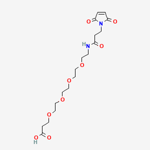 1-(2,5-Dioxo-2,5-dihydro-1H-pyrrol-1-yl)-3-oxo-7,10,13,16-tetraoxa-4-azanonadecan-19-oic acid chemical structure (CAS 1263045-16-4)