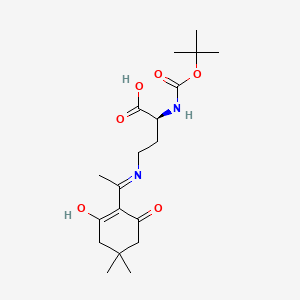 (S)-2-((tert-Butoxycarbonyl)amino)-4-((1-(4,4-dimethyl-2,6-dioxocyclohexylidene)ethyl)amino)butanoic acid chemical structure (CAS 1263045-50-6)