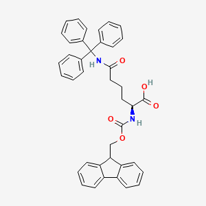 (S)-Fmoc-2-amino-5-(trityl-carbamoyl)pentanoic acid chemical structure (CAS 1263046-43-0)