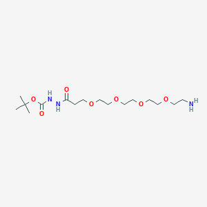 tert-Butyl 18-amino-4-oxo-7,10,13,16-tetraoxa-2,3-diazaoctadecan-1-oate chemical structure (CAS 1263047-17-1)