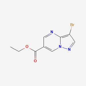 Ethyl 3-bromopyrazolo[1,5-a]pyrimidine-6-carboxylate chemical structure (CAS 1263060-07-6)