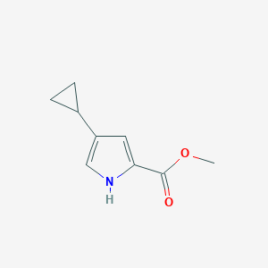 Methyl 4-cyclopropyl-1H-pyrrole-2-carboxylate chemical structure (CAS 1263082-23-0)