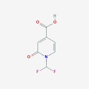 1-(Difluoromethyl)-2-oxo-1,2-dihydropyridine-4-carboxylic acid chemical structure (CAS 1263177-68-9)