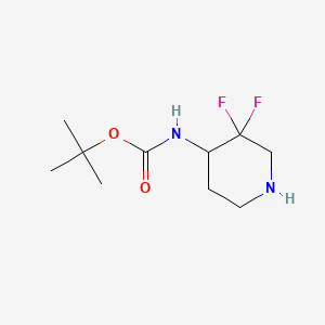 tert-Butyl (3,3-difluoropiperidin-4-yl)carbamate chemical structure (CAS 1263180-22-8)