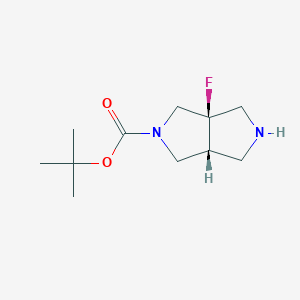 tert-Butyl (3aR,6aR)-rel-3a-fluorohexahydropyrrolo[3,4-c]pyrrole-2(1H)-carboxylate chemical structure (CAS 1263181-51-6)