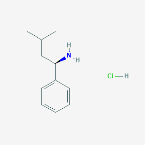(R)-3-Methyl-1-phenylbutan-1-amine hydrochloride chemical structure (CAS 1263198-93-1)