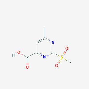 6-Methyl-2-(methylsulfonyl)pyrimidine-4-carboxylic acid chemical structure (CAS 1263216-10-9)