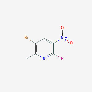 3-Bromo-6-fluoro-2-methyl-5-nitropyridine chemical structure (CAS 1263282-57-0)