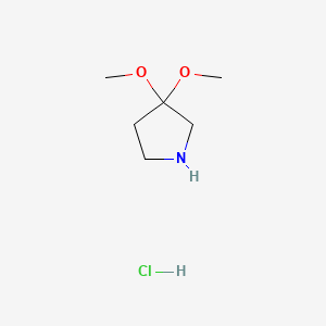 3,3-Dimethoxypyrrolidine hydrochloride chemical structure (CAS 1263283-20-0)
