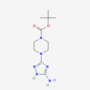 tert-Butyl 4-(5-amino-1H-1,2,4-triazol-3-yl)piperazine-1-carboxylate chemical structure (CAS 1263286-45-8)