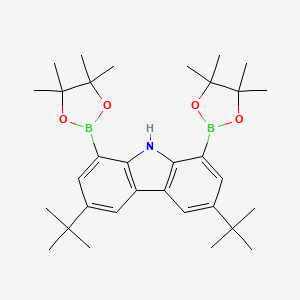 3,6-Di-tert-butyl-1,8-bis(4,4,5,5-tetramethyl-1,3,2-dioxaborolan-2-yl)-9H-carbazole chemical structure (CAS 1263359-87-0)