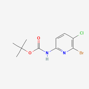 tert-Butyl (6-bromo-5-chloropyridin-2-yl)carbamate chemical structure (CAS 1263374-39-5)
