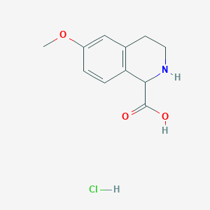 6-Methoxy-1,2,3,4-tetrahydro-isoquinoline-1-carboxylic acid hydrochloride chemical structure (CAS 1263377-98-5)