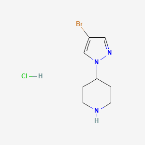 4-(4-Bromo-1H-pyrazol-1-yl)piperidine hydrochloride chemical structure (CAS 1263378-44-4)