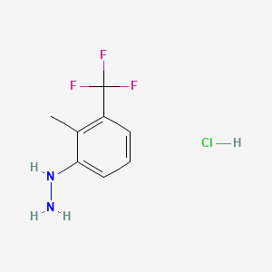(2-Methyl-3-(trifluoromethyl)phenyl)hydrazine hydrochloride chemical structure (CAS 1263378-69-3)
