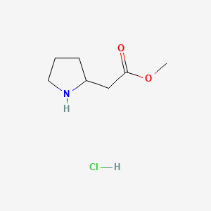 Methyl 2-(pyrrolidin-2-yl)acetate hydrochloride chemical structure (CAS 1263378-78-4)
