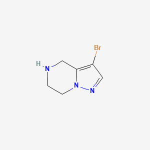 3-Bromo-4,5,6,7-tetrahydropyrazolo[1,5-a]pyrazine chemical structure (CAS 1263378-90-0)