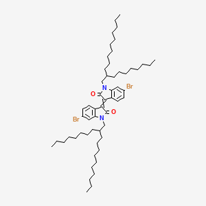 6,6'-Dibromo-1,1'-bis(2-octyldodecyl)-[3,3'-biindolinylidene]-2,2'-dione chemical structure (CAS 1263379-85-6)