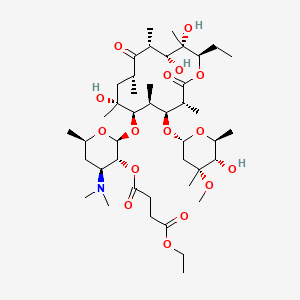 (2S,3R,4S,6R)-4-(Dimethylamino)-2-(((3R,4S,5S,6R,7R,9R,11R,12R,13S,14R)-14-ethyl-7,12,13-trihydroxy-4-(((2R,4R,5S,6S)-5-hydroxy-4-methoxy-4,6-dimethyltetrahydro-2H-pyran-2-yl)oxy)-3,5,7,9,11,13-hexamethyl-2,10-dioxooxacyclotetradecan-6-yl)oxy)-6-methyltetrahydro-2H-pyran-3-yl ethyl succinate chemical structure (CAS 1264-62-6)