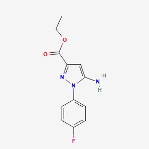 Ethyl 5-amino-1-(4-fluorophenyl)-1H-pyrazole-3-carboxylate chemical structure (CAS 1264046-99-2)