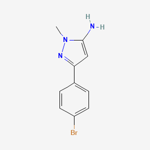 3-(4-Bromophenyl)-1-methyl-1H-pyrazol-5-amine chemical structure (CAS 126417-84-3)
