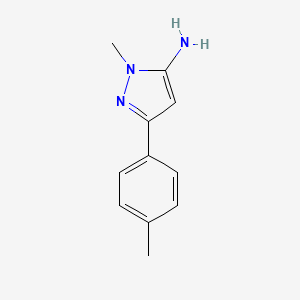 1-Methyl-3-(p-tolyl)-1H-pyrazol-5-amine chemical structure (CAS 126417-86-5)