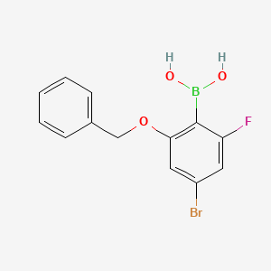 (2-(Benzyloxy)-4-bromo-6-fluorophenyl)boronic acid chemical structure (CAS 1264175-59-8)