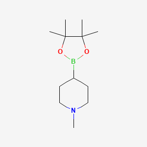 1-Methyl-4-(4,4,5,5-tetramethyl-1,3,2-dioxaborolan-2-yl)piperidine chemical structure (CAS 1264198-72-2)