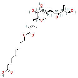 9-(((E)-4-((2S,3R,4R,5S)-3,4-Dihydroxy-5-(((2S,3S)-3-((2S,3S)-3-hydroxybutan-2-yl)oxiran-2-yl)methyl)tetrahydro-2H-pyran-2-yl)-3-methylbut-2-enoyl)oxy)nonanoic acid chemical structure (CAS 12650-69-0)