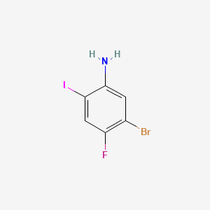 5-Bromo-4-fluoro-2-iodoaniline chemical structure (CAS 1265236-37-0)