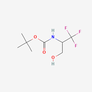 tert-Butyl (1,1,1-trifluoro-3-hydroxypropan-2-yl)carbamate chemical structure (CAS 126536-02-5)