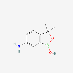 6-Amino-3,3-dimethylbenzo[c][1,2]oxaborol-1(3H)-ol chemical structure (CAS 1266320-01-7)