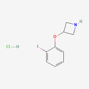 3-(2-Iodophenoxy)azetidine hydrochloride chemical structure (CAS 1266334-32-0)