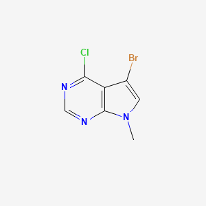 5-Bromo-4-chloro-7-methyl-7H-pyrrolo[2,3-d]pyrimidine chemical structure (CAS 1266343-30-9)