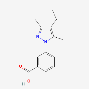 3-(4-Ethyl-3,5-dimethyl-1H-pyrazol-1-yl)benzoic acid chemical structure (CAS 1266405-58-6)