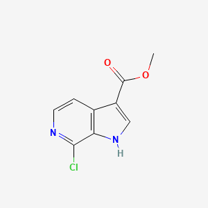 Methyl 7-chloro-1H-pyrrolo[2,3-c]pyridine-3-carboxylate chemical structure (CAS 1266557-63-4)