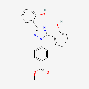 Methyl 4-(3,5-bis(2-hydroxyphenyl)-1H-1,2,4-triazol-1-yl)benzoate chemical structure (CAS 1266741-05-2)