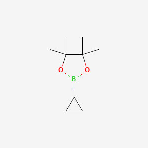 2-Cyclopropyl-4,4,5,5-tetramethyl-1,3,2-dioxaborolane chemical structure (CAS 126689-01-8)