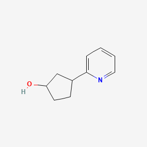 3-(Pyridin-2-yl)cyclopentan-1-ol chemical structure (CAS 1267000-35-0)