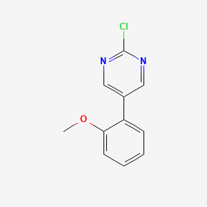 2-Chloro-5-(2-methoxyphenyl)pyrimidine chemical structure (CAS 1267009-84-6)