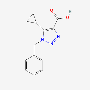 1-Benzyl-5-cyclopropyl-1H-1,2,3-triazole-4-carboxylic acid chemical structure (CAS 1267196-70-2)