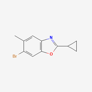 6-Bromo-2-cyclopropyl-5-methylbenzo[d]oxazole chemical structure (CAS 1267224-21-4)