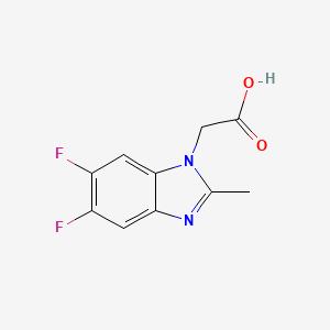 2-(5,6-Difluoro-2-methyl-1H-benzo[d]imidazol-1-yl)acetic acid chemical structure (CAS 1267297-25-5)